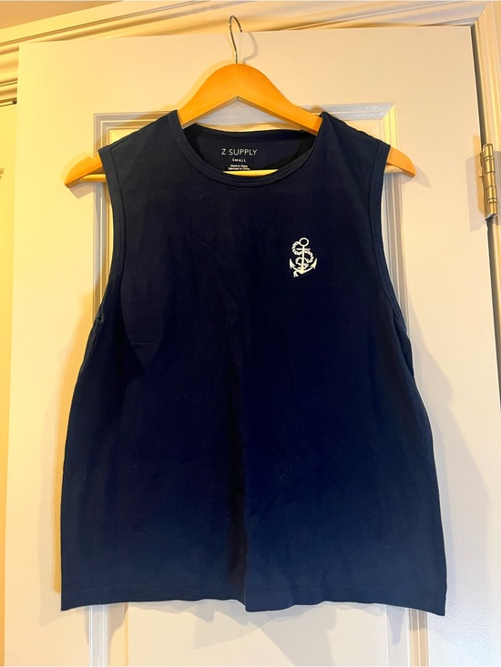 Z Supply Tops - NWT Z Supply Navy Anchor Muscle Tank- small